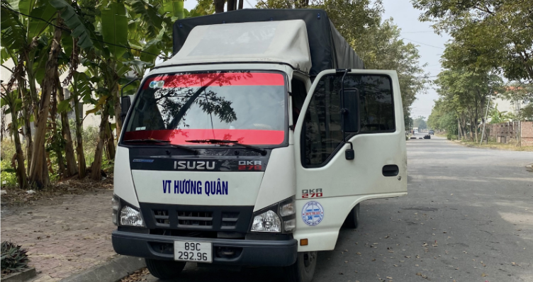 xe tải, xe 5 tấn, Hương Quân, đường, cây xanh