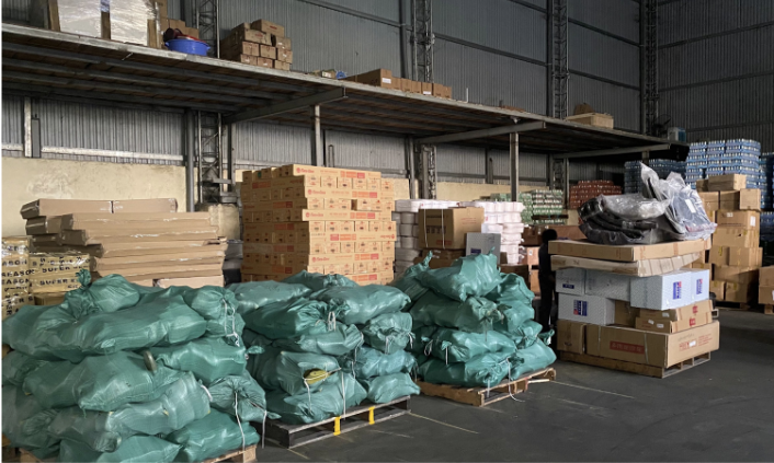 Hàng hóa được bảo quản an toàn tại kho Hương Quân