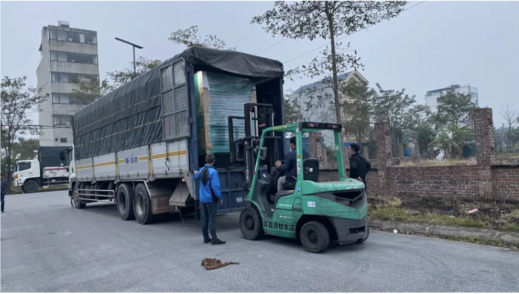 Xe nâng bốc xếp hàng công nghiệp lên xe tải